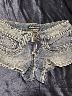 Dollhouse Light Blue Low-Rise Denim Jean Shorts